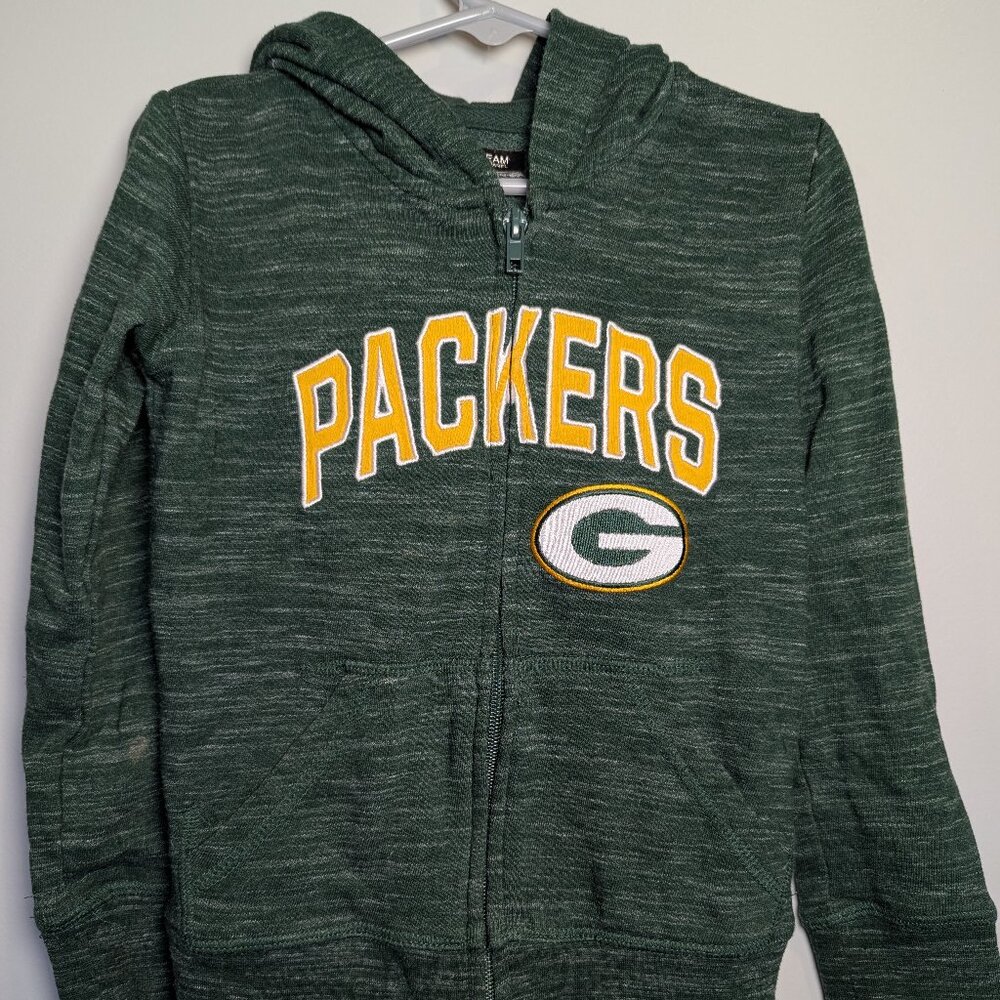 NFL Girls Size 4/5 GREEN BAY PACKER'S ZIP UP HOODIE